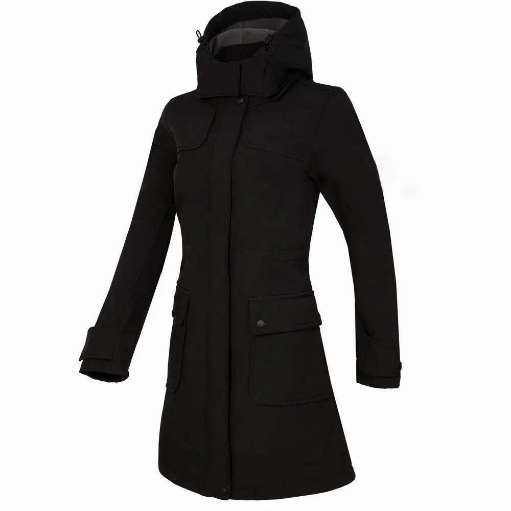 Long Waterproof Rain Jacket with Hood for Women