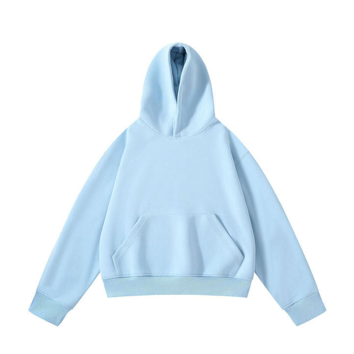 Unisex Heavy Oversized Hoodie with Double-layered Hood Kangaroo Pocket and Wide Ribbed Hem