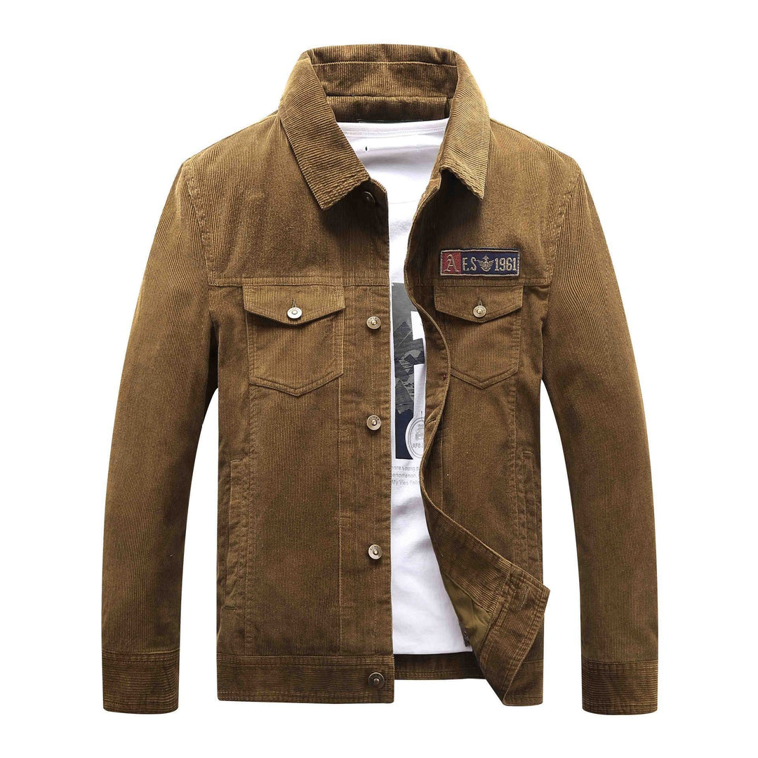 Men's Trucker Cord Jacket with Teddy Lining and Patch Chest Pockets