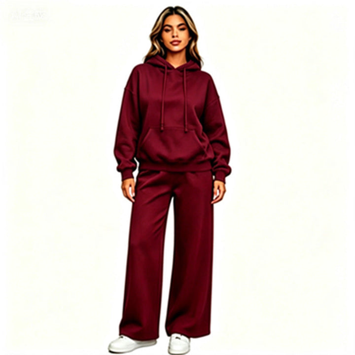 Women Comfortable Oversized Hoodie with Wide Jogging Pants