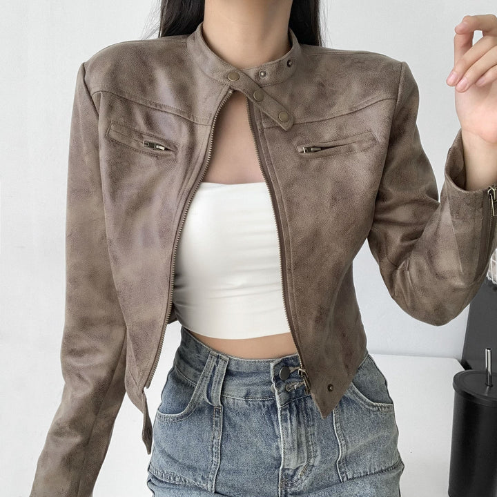 Cropped Leather Jacket