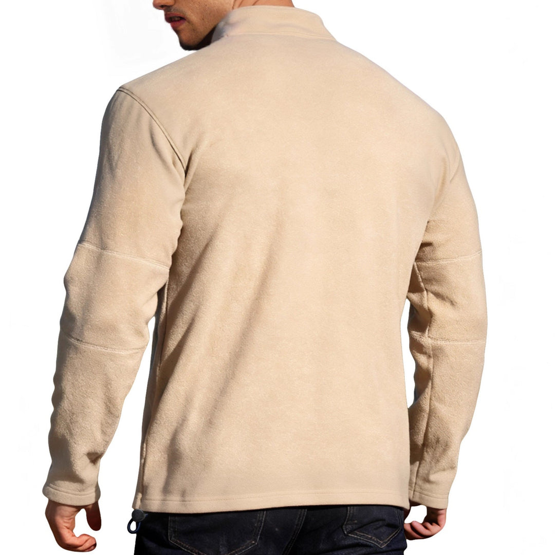Men's Lightweight Microfleece Performance Pullover with Short Zipper Raglan Sleeves and Shaping Seams