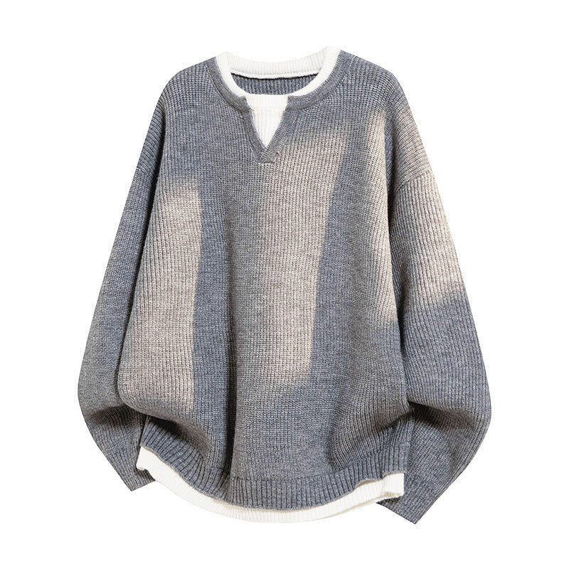 Women Elegant Casual Sweater with V-Neck and Loose Fit