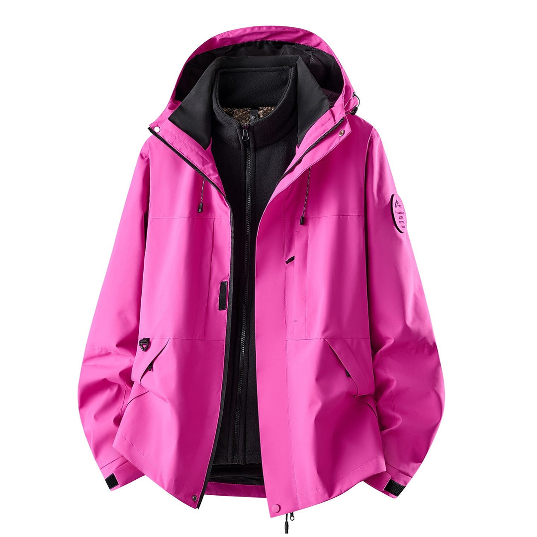 Women's Three-piece Waterproof Outdoor Jacket with Removable Fleece Inner Layer