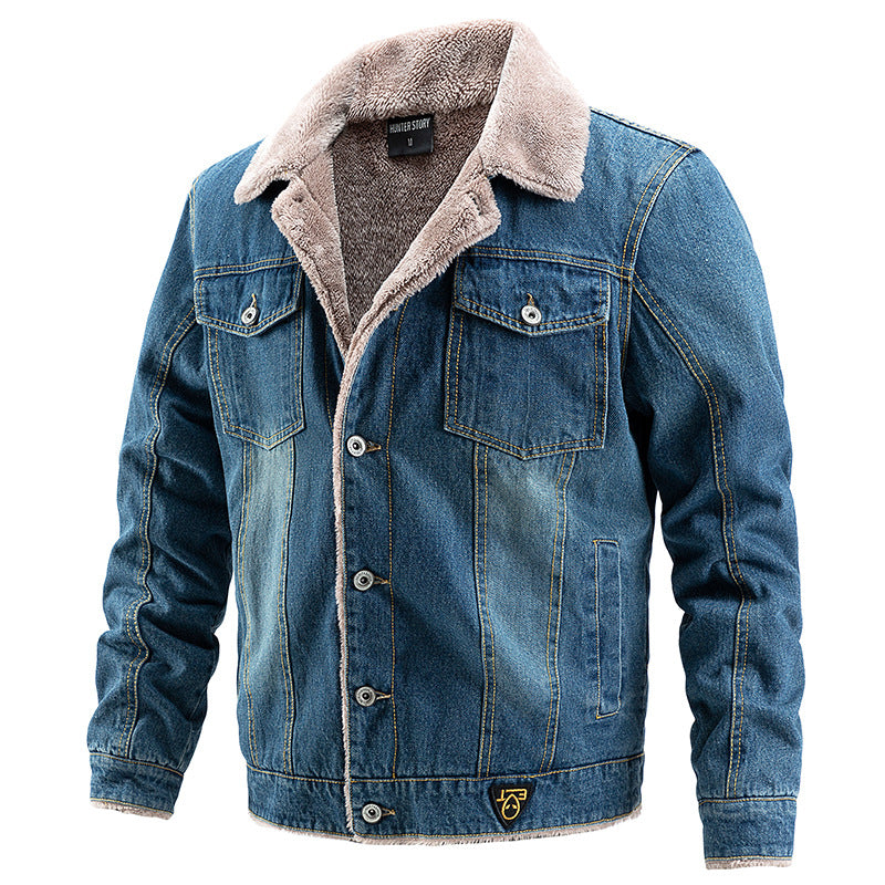 Men's Denim Jacket with Fleece Lining