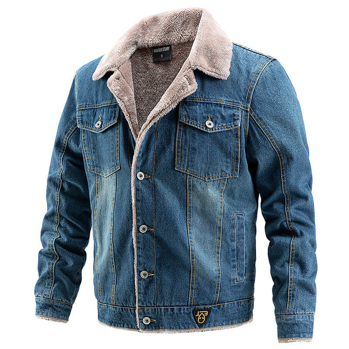Men's Denim Jacket with Fleece Lining