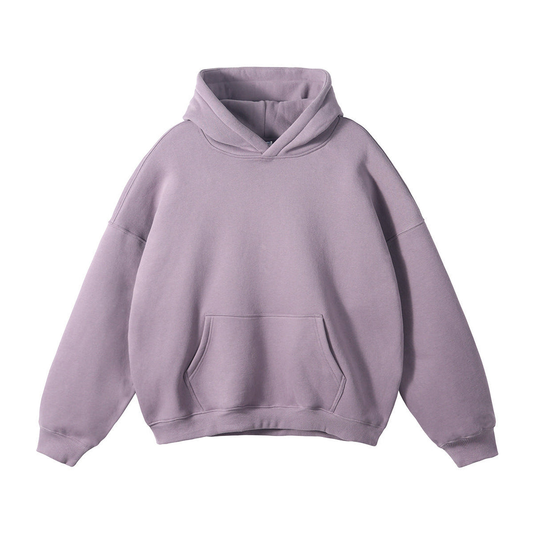 Unisex Wide-cut Hoodie with Dropped Shoulders, Kangaroo Pocket, and Ribbed Cuffs