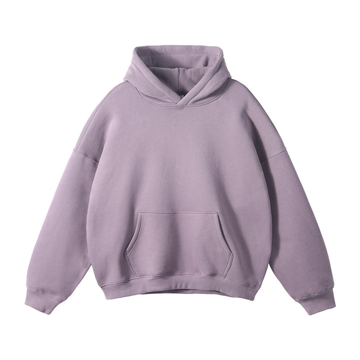Unisex Wide-cut Hoodie with Dropped Shoulders, Kangaroo Pocket, and Ribbed Cuffs