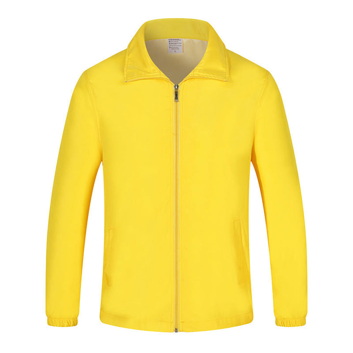 Men's Lightweight Windproof Leisure Jacket with Full-length Zipper & Elastic Cuffs