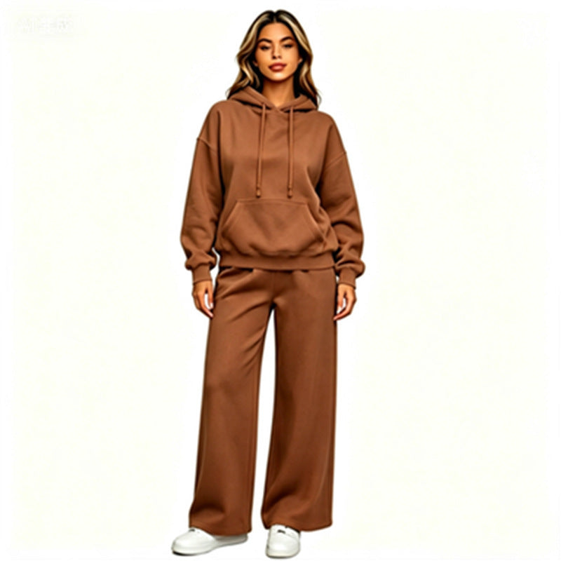 Women Comfortable Oversized Hoodie with Wide Jogging Pants