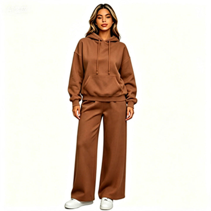 Women Comfortable Oversized Hoodie with Wide Jogging Pants