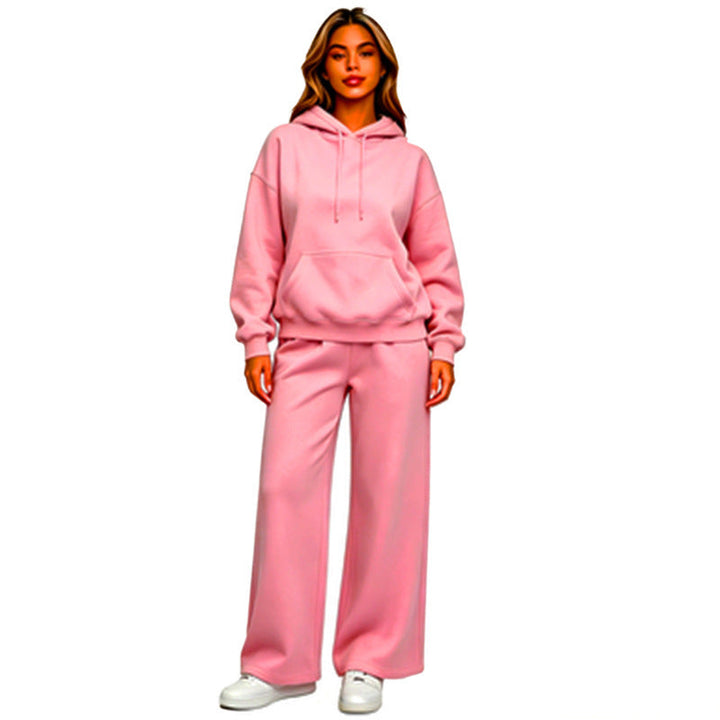 Women Comfortable Oversized Hoodie with Wide Jogging Pants