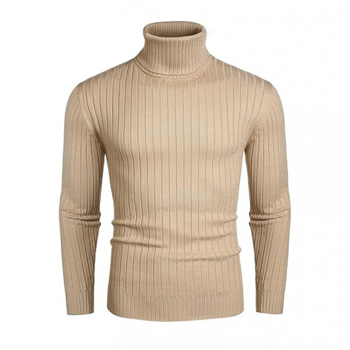 Men's Ribbed Fine-knit Turtleneck Sweater Slim Fit
