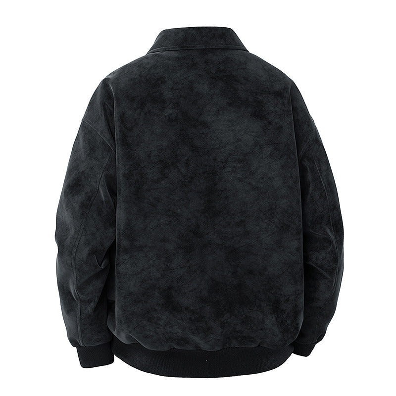 Men's Elegant Suede Jacket with Structured Cut
