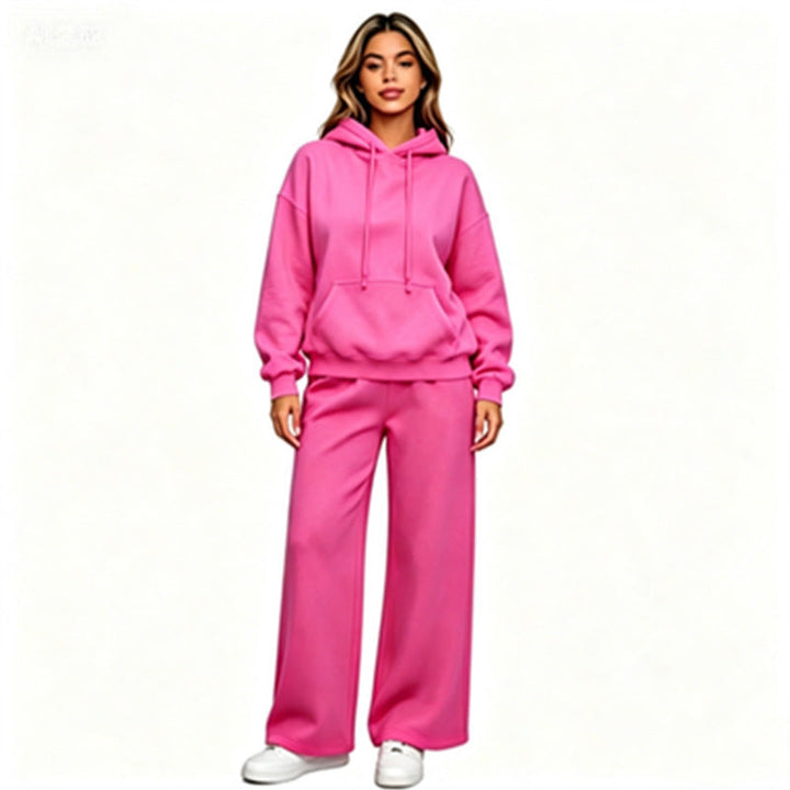 Women Comfortable Oversized Hoodie with Wide Jogging Pants