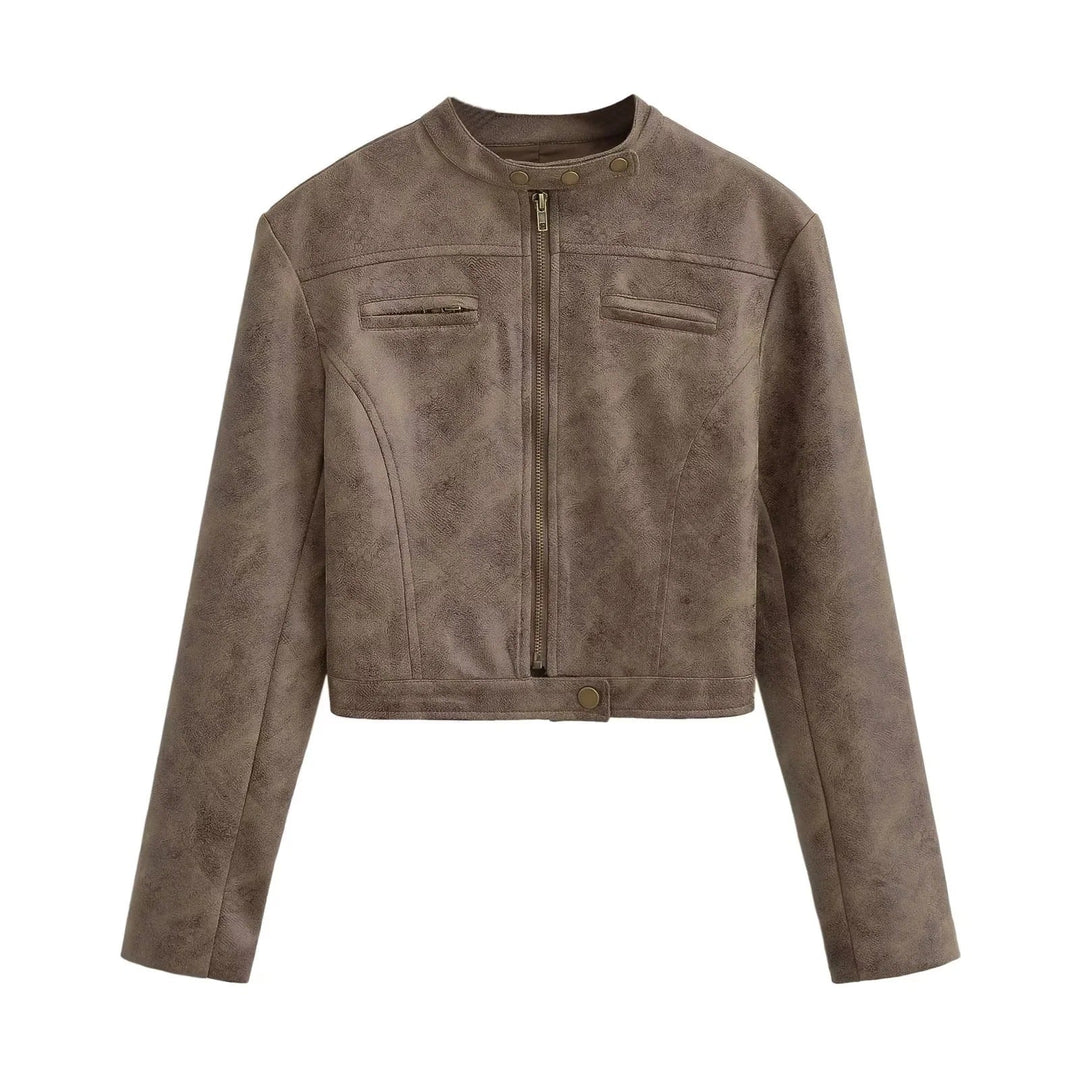 Cropped Leather Jacket