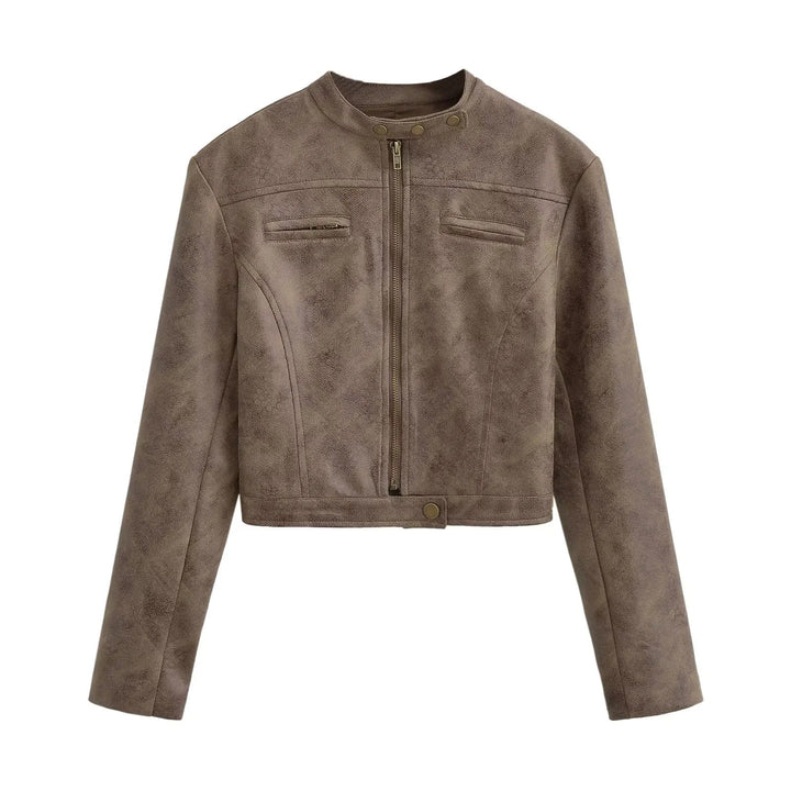 Cropped Leather Jacket