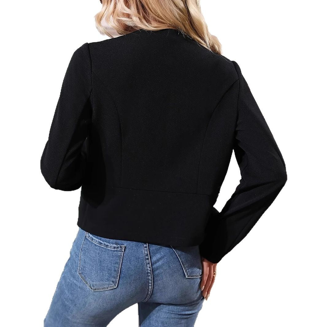 Women's Fine Short Jacket with Textured Design and Elegant Details