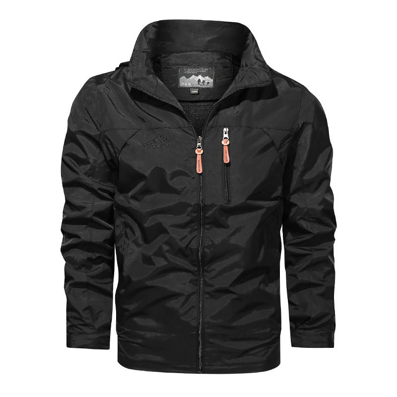 Men's Lightweight Outdoor Jacket Windbreaker with Water-repellent Coating and Breathable Mesh Lining