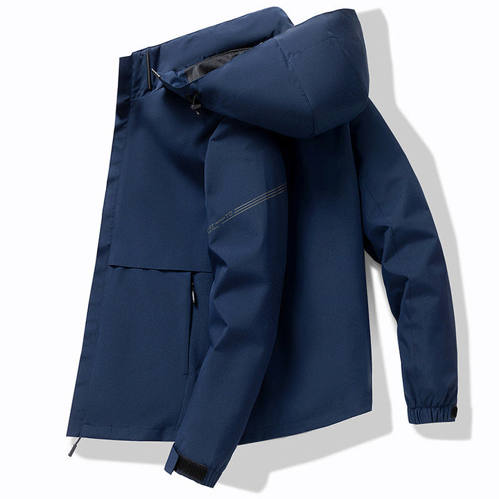 Men's Water-Repellent Winter Parka with Thermo-Reflective Quilted Lining and Hood