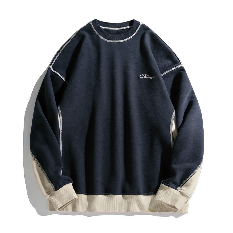 Unisex Oversize Sweatshirt with Contrast Seams, Raglan Sleeves and Ribbed Hem