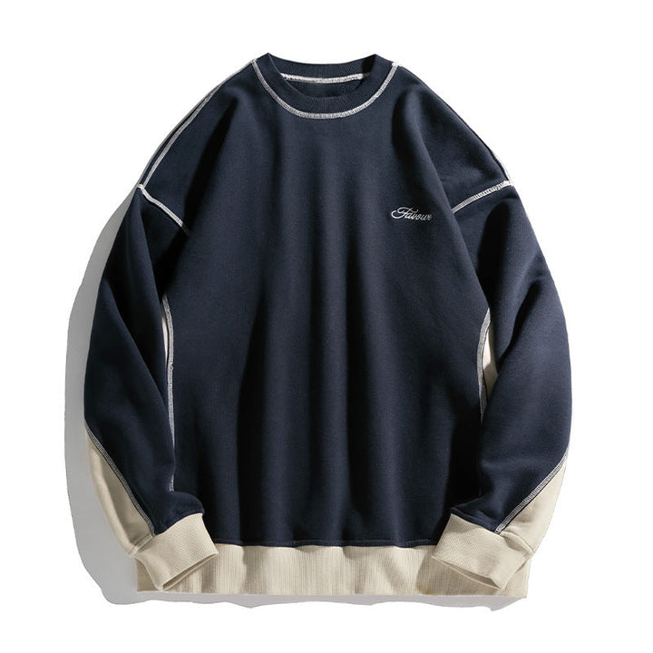 Unisex Oversize Sweatshirt with Contrast Seams, Raglan Sleeves and Ribbed Hem