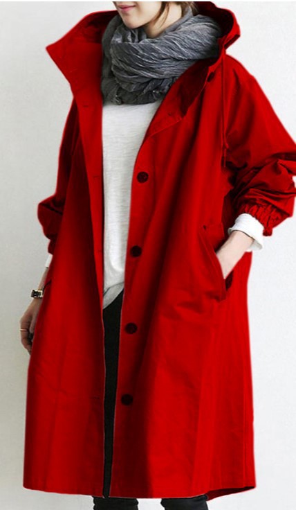Water-repellent Oversized Hooded Trench Coat