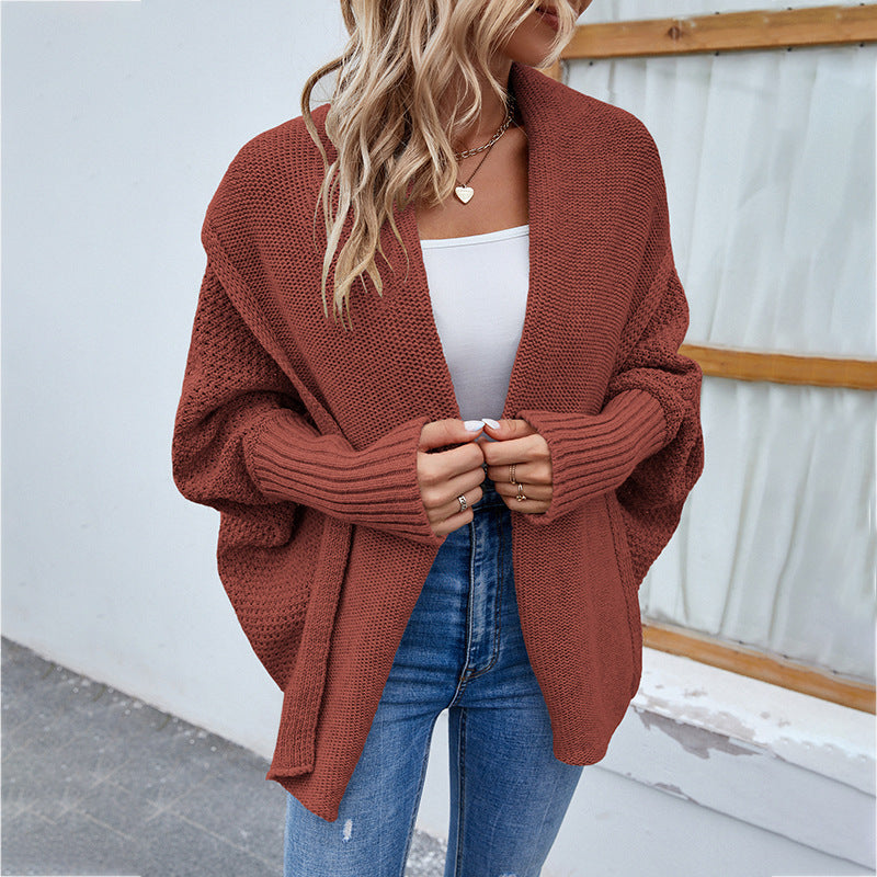 Women Long Cashmere Cardigan with Long Sleeves