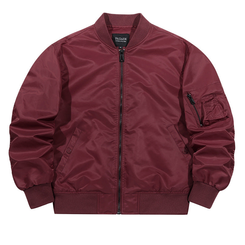 Men's Matte-shell Insulated Bomber Jacket with Reinforced Sleeve Zip Pocket and Snap-flap Hand Pockets