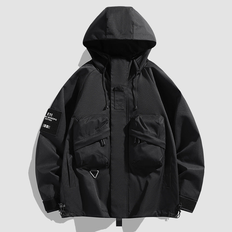 Men's Oversize Utility Parka with Hood, Multi-Pockets & Water-Repellent Functional Membrane