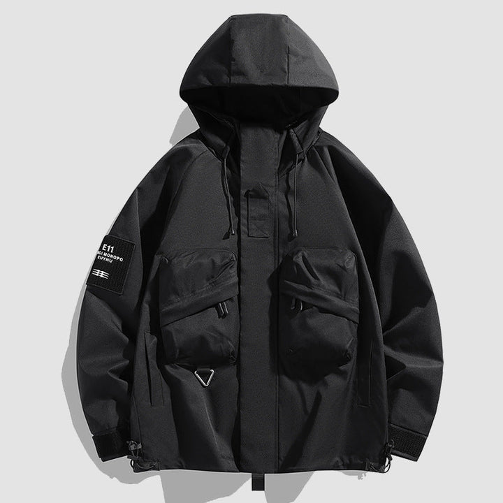 Men's Oversize Utility Parka with Hood, Multi-Pockets & Water-Repellent Functional Membrane