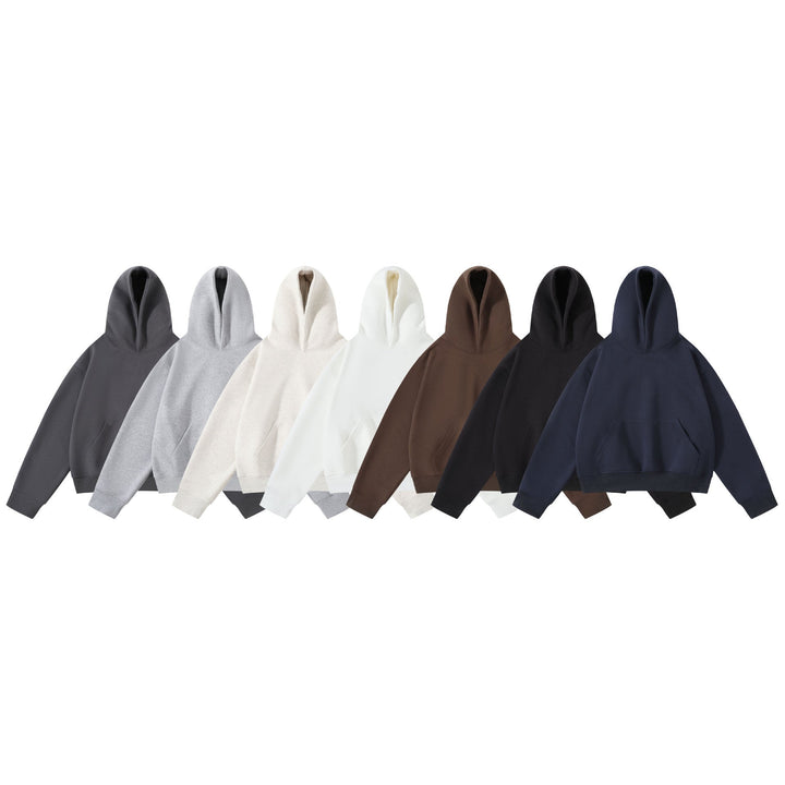 Unisex Heavy Oversized Hoodie with Double-layered Hood Kangaroo Pocket and Wide Ribbed Hem