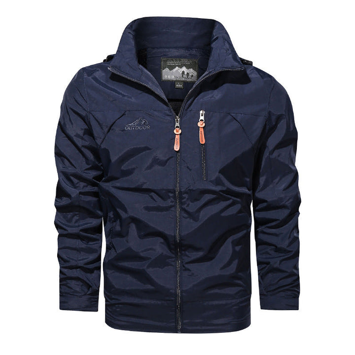Men's Lightweight Outdoor Jacket Windbreaker with Water-repellent Coating and Breathable Mesh Lining
