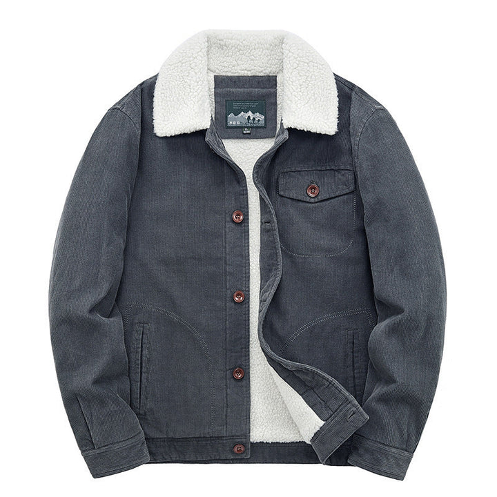 Men's Casual Cord Jacket with Teddy Lining