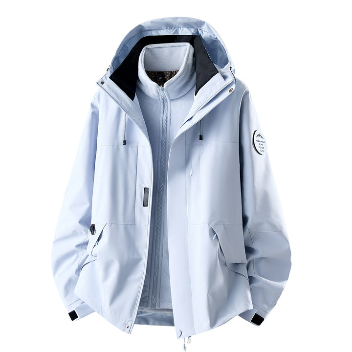 Women's Three-piece Waterproof Outdoor Jacket with Removable Fleece Inner Layer