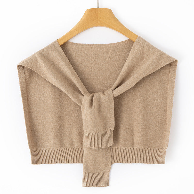 Women's Knit Wrap as Shoulder Warmer with Ties