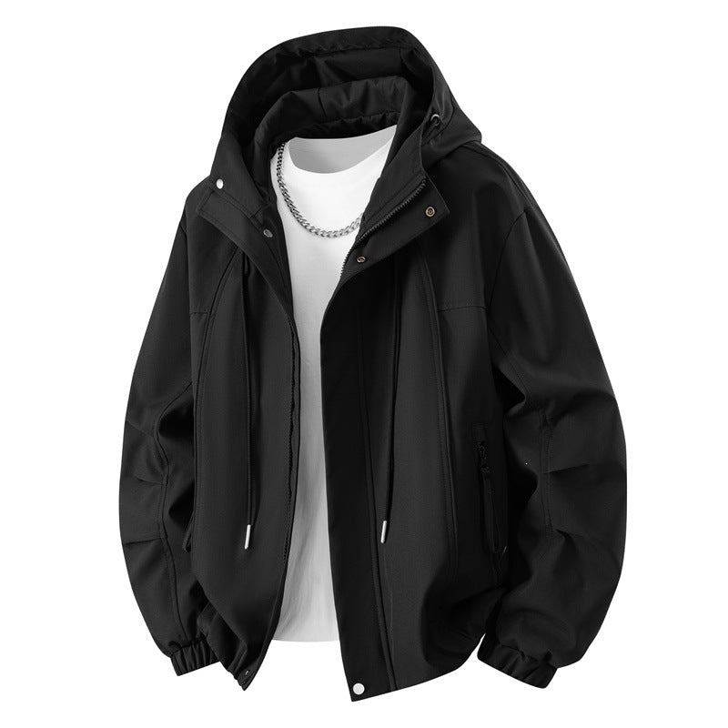 Men's Urban Tech Hoodie with Weatherproof Membrane, Concealed Zipper & Elastic Hem