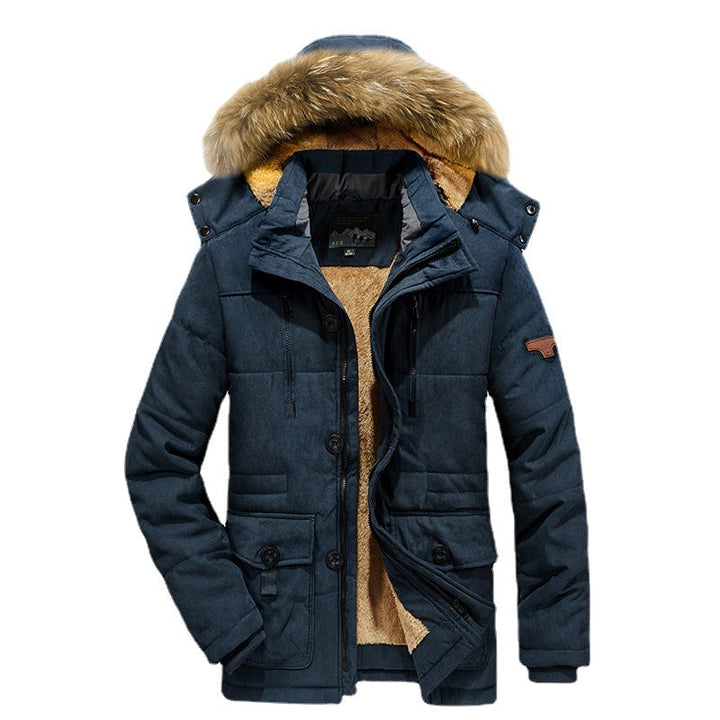 Men's Arctic Utility Parka with Full Teddy Lining, Two-way Zipper and Detachable Fur Hood