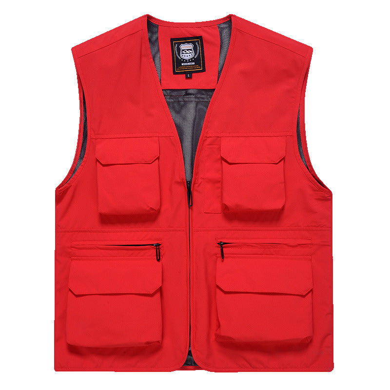 Men's Photographer Utility Vest with Generous Zip and Flap Pockets