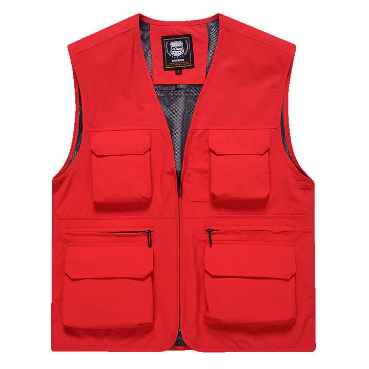 Men's Photographer Utility Vest with Generous Zip and Flap Pockets