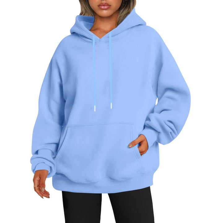 Women's Oversized Hoodie Dress with Kangaroo Pocket, Extended Silhouette and Soft French Terry