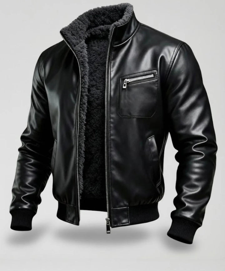 Men's Leather Jacket with Lining