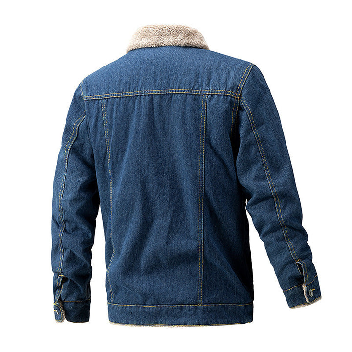 Men's Denim Jacket with Fleece Lining