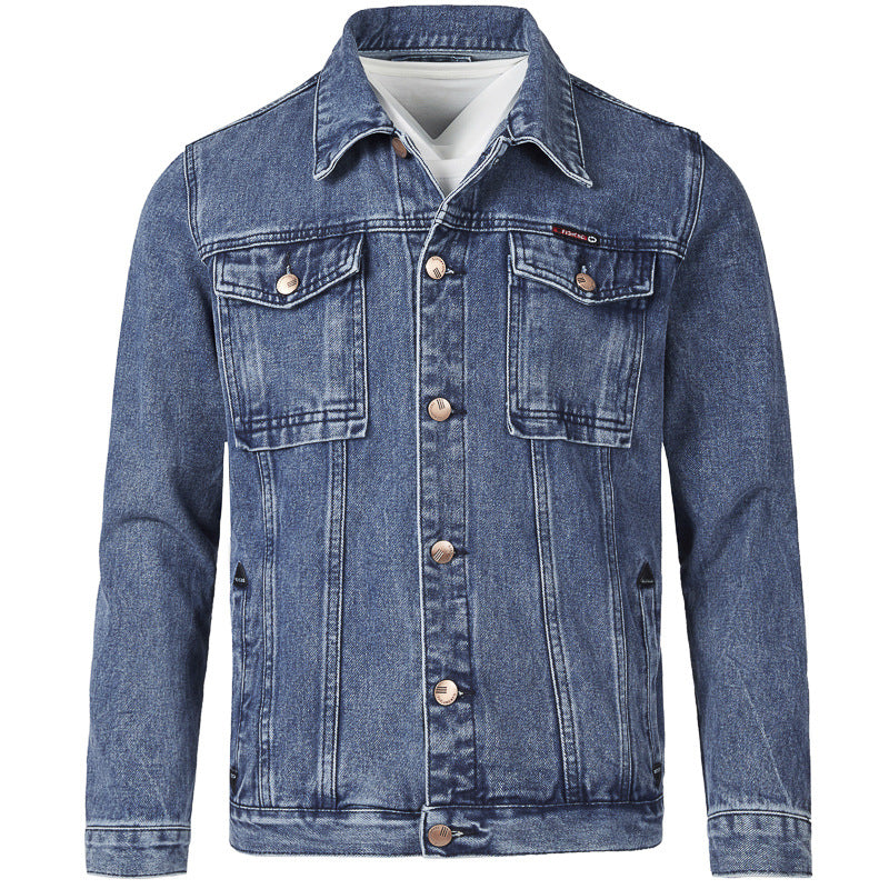 Men's Jeans Jacket in Modern Slim-Fit Design with Practical Pockets and Sturdy Rivets