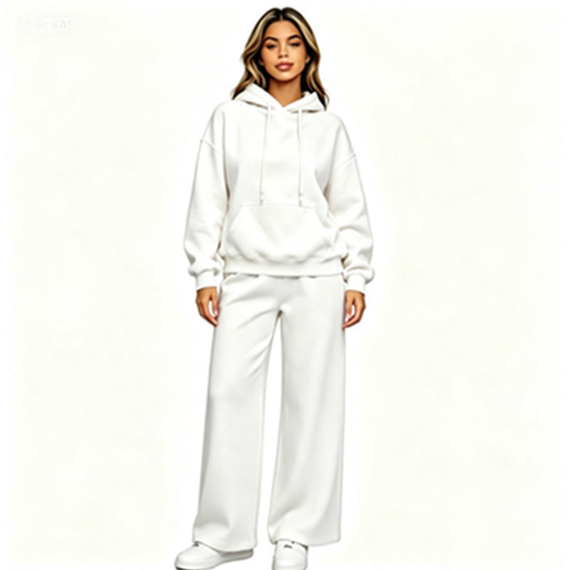Women Comfortable Oversized Hoodie with Wide Jogging Pants