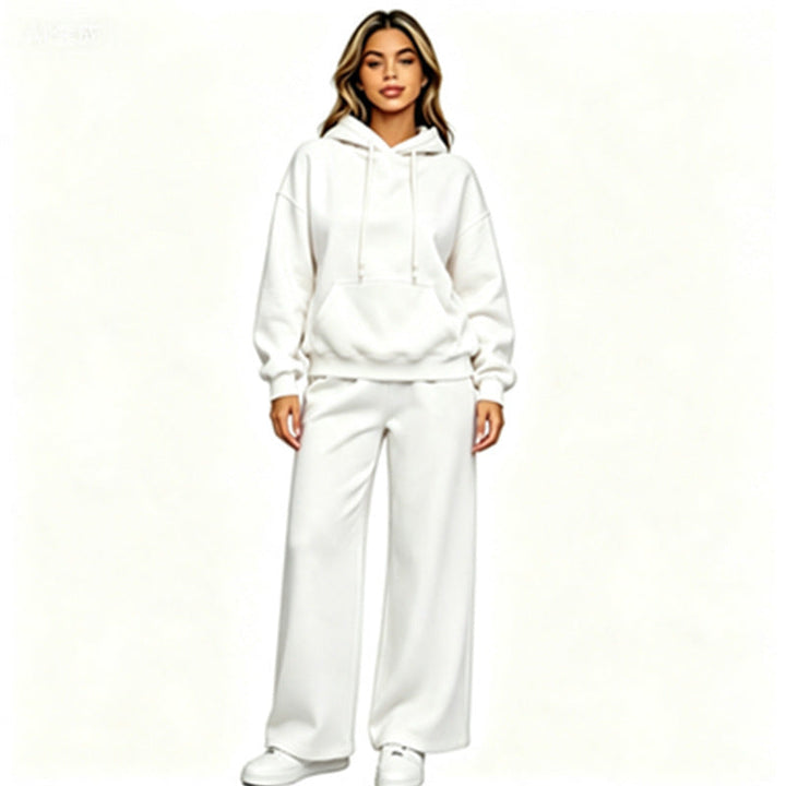 Women Comfortable Oversized Hoodie with Wide Jogging Pants
