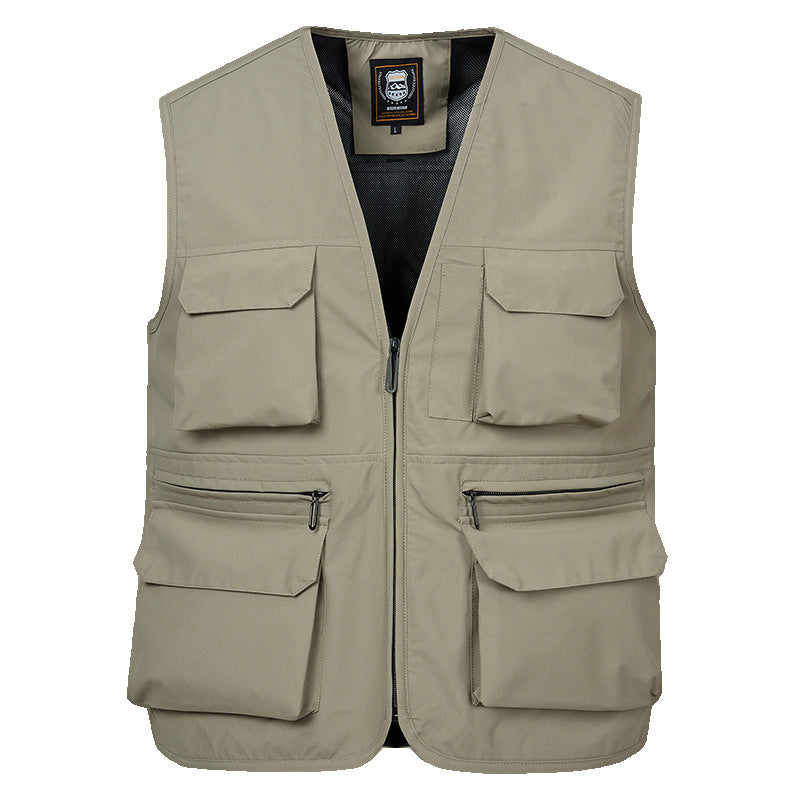 Men's Photographer Utility Vest with Generous Zip and Flap Pockets