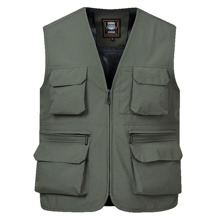 Men's Photographer Utility Vest with Generous Zip and Flap Pockets