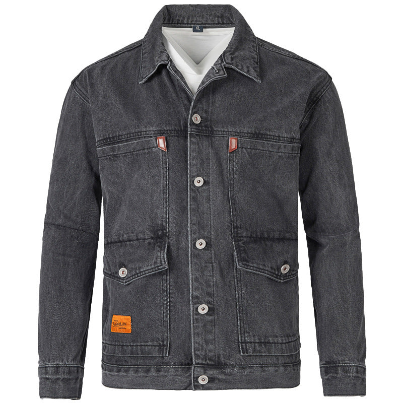 Men's Jeans Jacket in Modern Slim-Fit Design with Practical Pockets and Sturdy Rivets