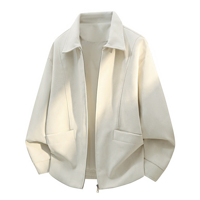 Men's Oversized Bomber Jacket in Used Effect with Stand-Up Collar, Elastic Band and Flap Pockets